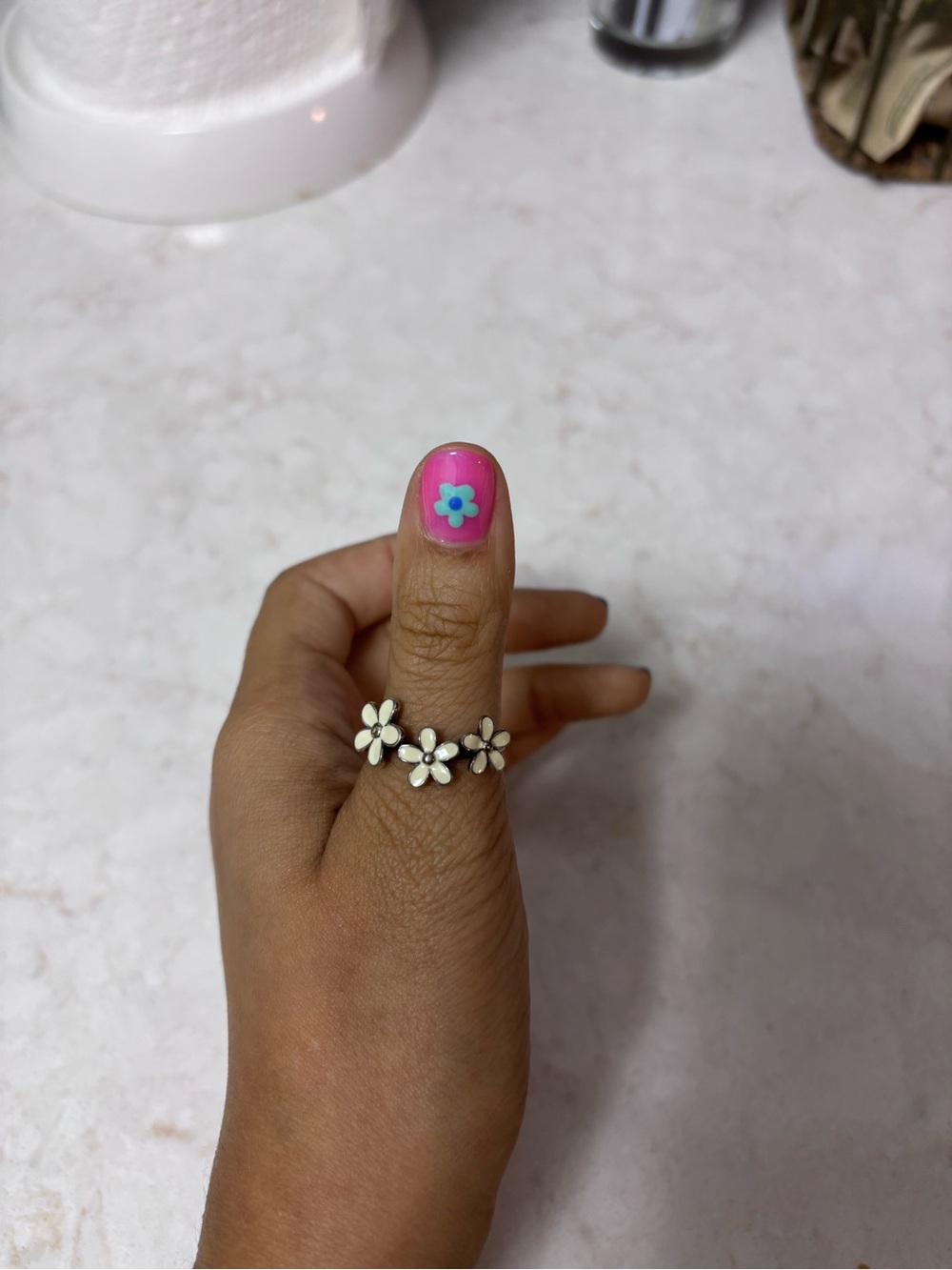 Pandora Darling Daisy Silver Flower Ring -